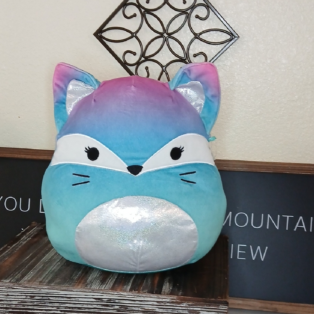 Squishmallows Pink and Blue Ombre Fox With Tail